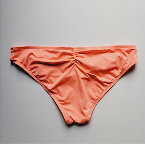 L*Space Monique Full Bottom Cut Bikini Bottom Bright Coral Large - Picture 7 of 7